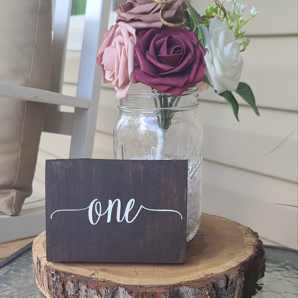 Wood Table Number Signs - Picture 2 of 2